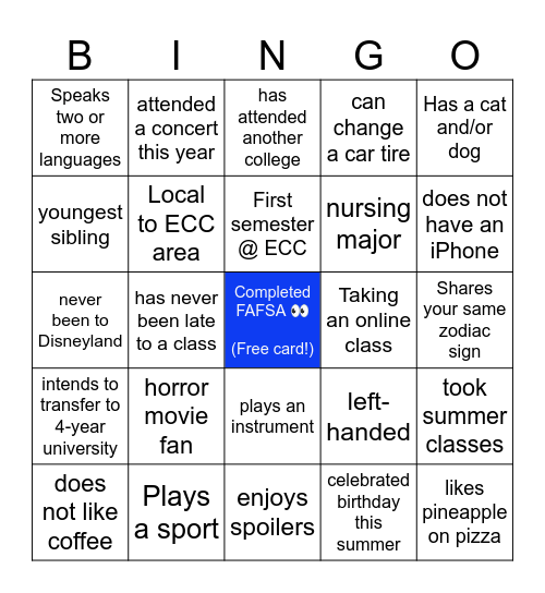 TRIO Bingo Card