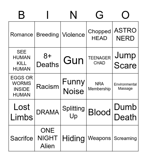 Deadly spawn Bingo Card