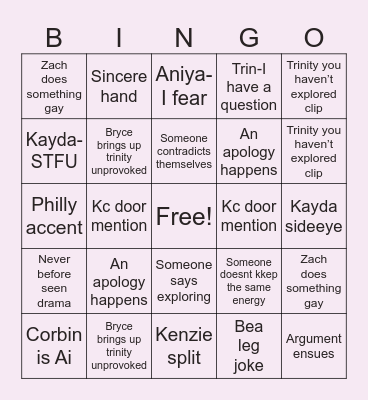 Love Island Reunion Bingo Card