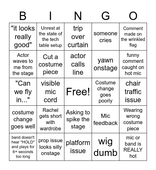 Wakeman Tech Bingo Card