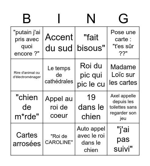 Tarot Bingo Card