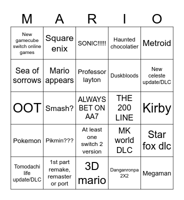 SEPTEMBER DIRECT PREDICTIES Bingo Card