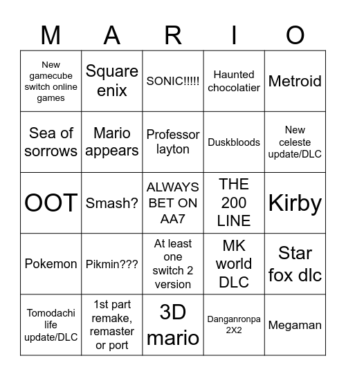 SEPTEMBER DIRECT PREDICTIES Bingo Card