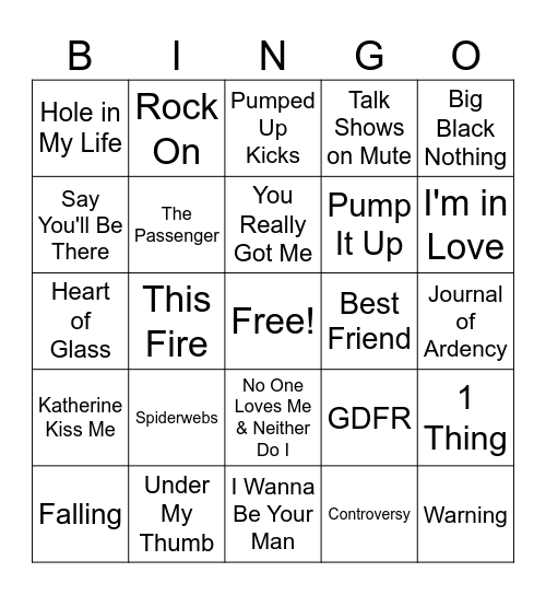 91 Mixed Hits Rd 2 Bingo Card