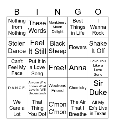 91 Mixed Hits Rd 3 Bingo Card