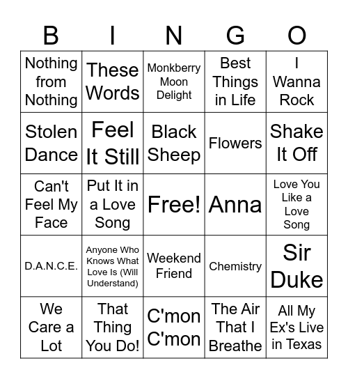 91 Mixed Hits Rd 3 Bingo Card