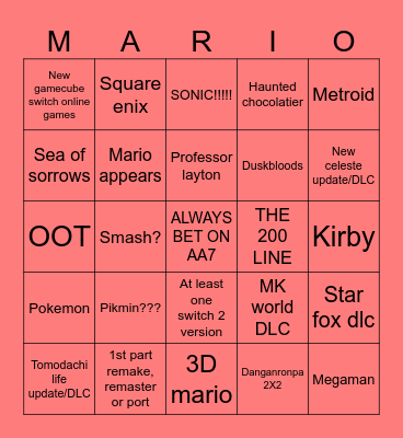 SEPTEMBER DIRECT PREDICTIES Bingo Card