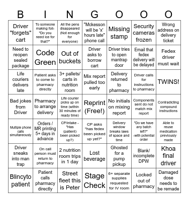 BINGOOO Bingo Card