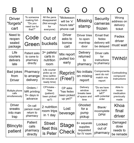 BINGOOO Bingo Card