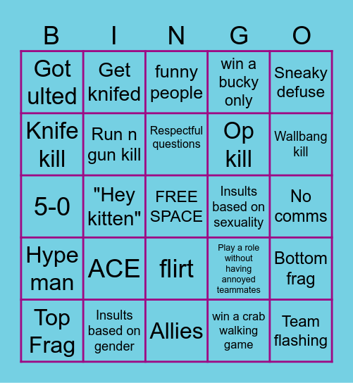 VALORANT BINGO Card