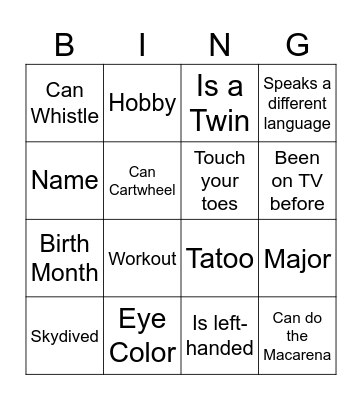 Discomfort Club Bing! Bingo Card