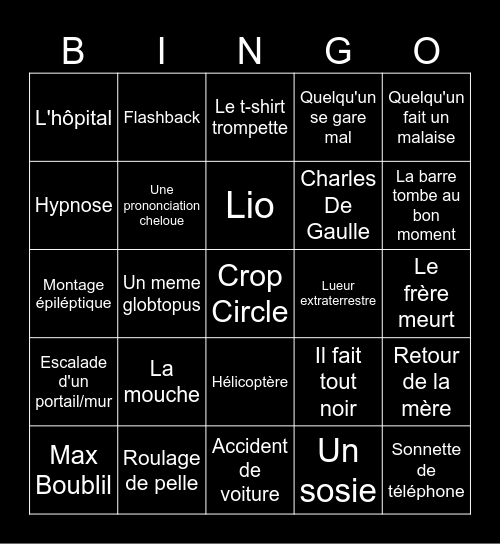 Le Bingo Mystère Bingo Card