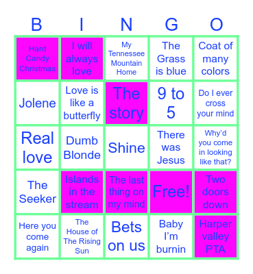 DOLLY PARTON BINGO Card
