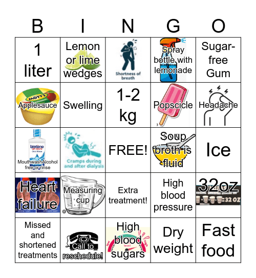 Be full of energy, not fluid Bingo Card