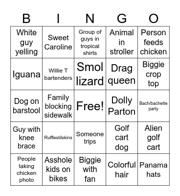 Key West Bingo Card