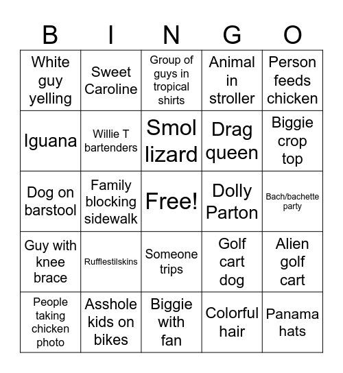 Key West Bingo Card