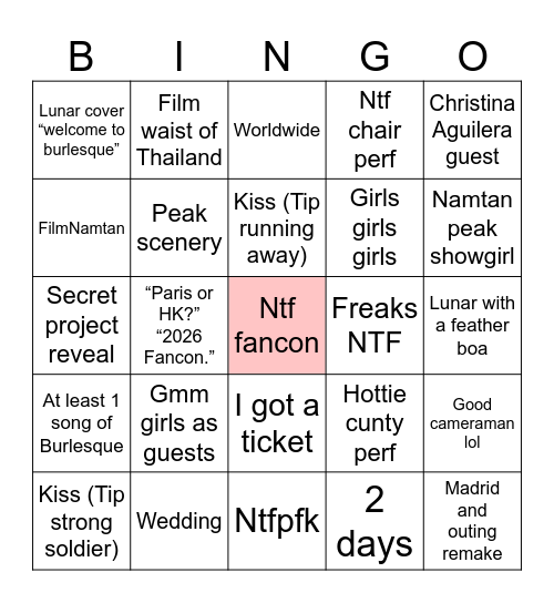 Ntf fancon bingo Card