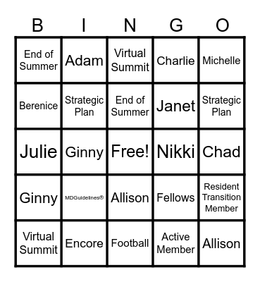 ACOEM SEPTEMBER Bingo Card