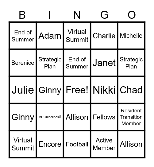 ACOEM SEPTEMBER Bingo Card
