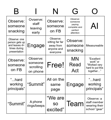 Am I Professionally Developed? Bingo Card