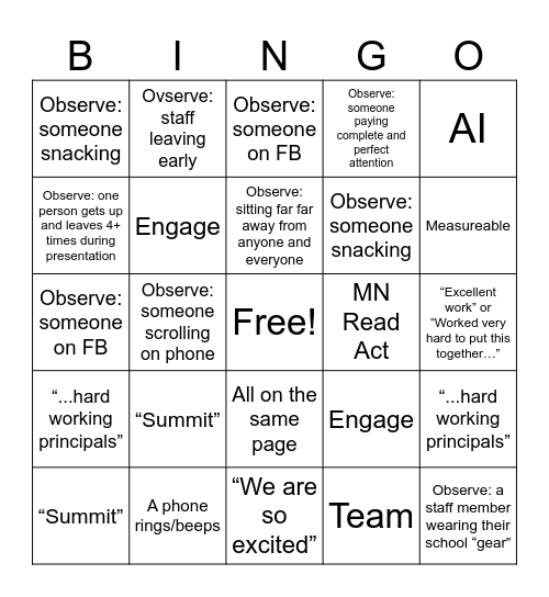 Am I Professionally Developed? Bingo Card