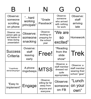 Am I professionally developed? Bingo Card