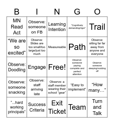 Am I professionally developed? Bingo Card