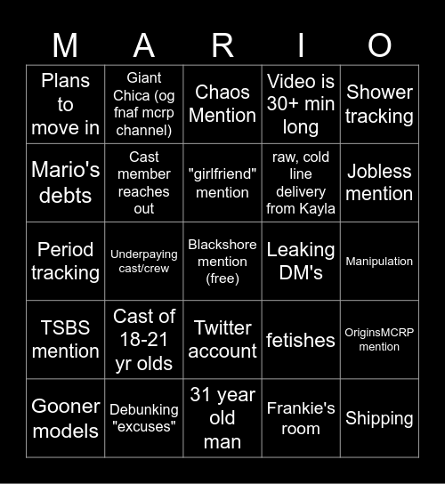 Maringo Bingo Card
