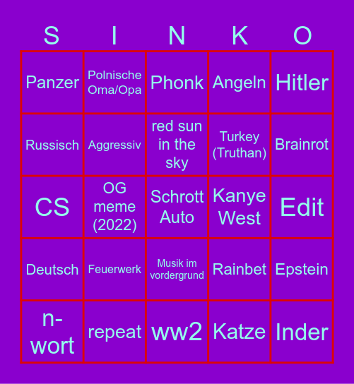 Lingo Bingo Card