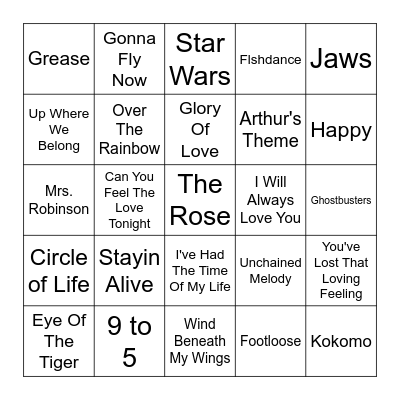 MOVIE THEMES----SINGO Bingo Card
