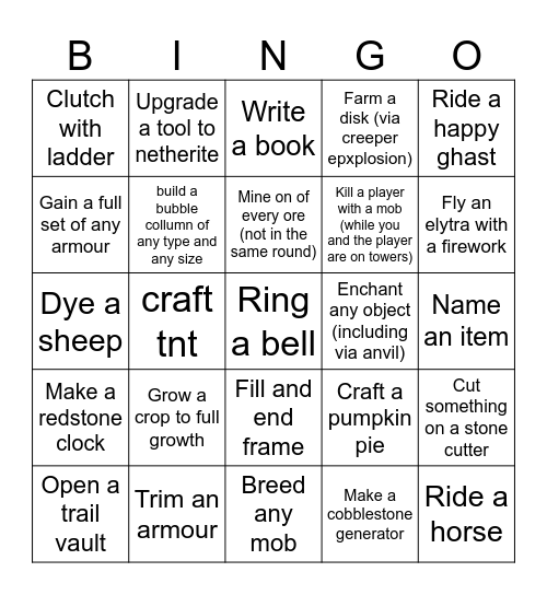 POF bingo Card