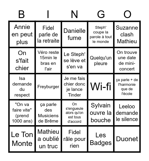 Bingo Réu Bingo Card