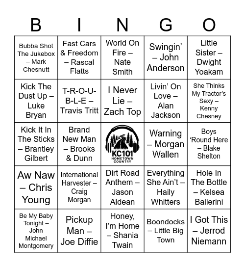 Country Fun Bingo Card