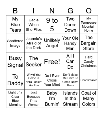 Dolly Bingo Card