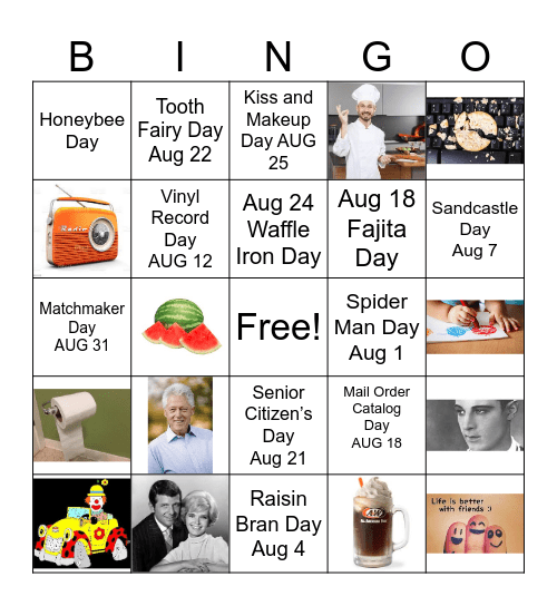 AUGUST STUFF Bingo Card