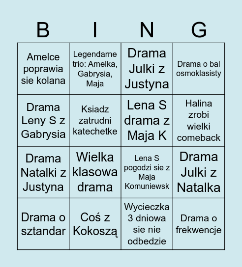 Bingo na 26/27 rok Bingo Card
