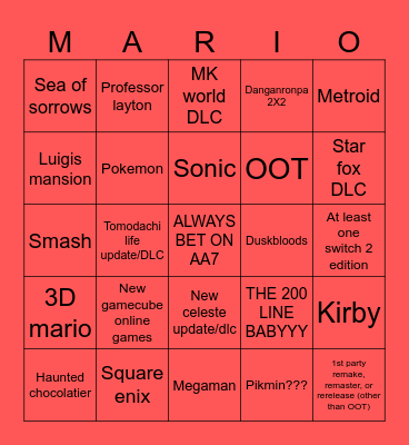 September direct predicties Bingo Card