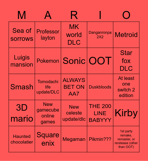 September direct predicties Bingo Card