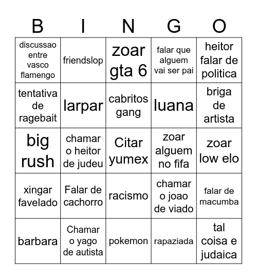 bingoyumex Bingo Card