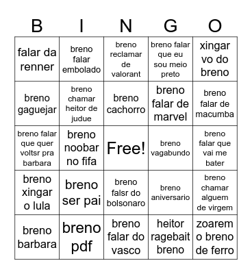 bingo breno Bingo Card