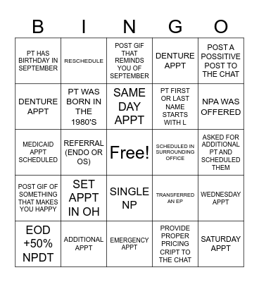 Sky Blue Elephants Bingo Card