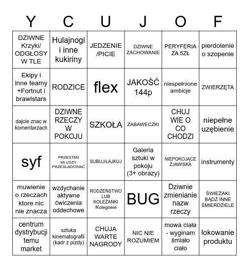 MUJ POKUJ BINGO Card