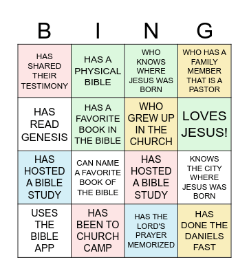 CHRISTIAN LEGAL SOCIETY Bingo Card