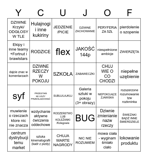 MUJ POKUJ BINGO Card
