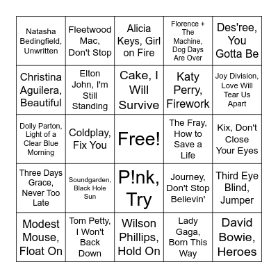 Life is Beautiful Bingo Card