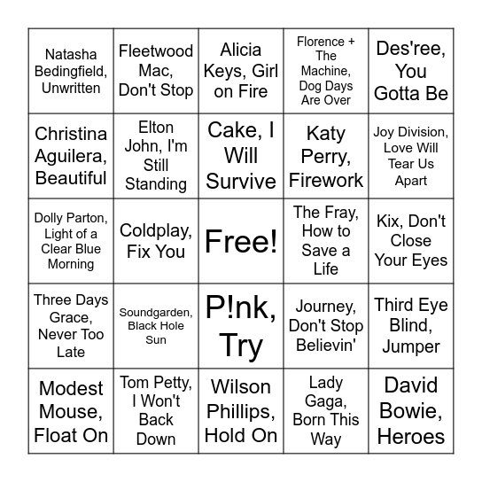 Life is Beautiful Bingo Card