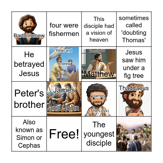 Jesus Calls the Twelve Bingo Card