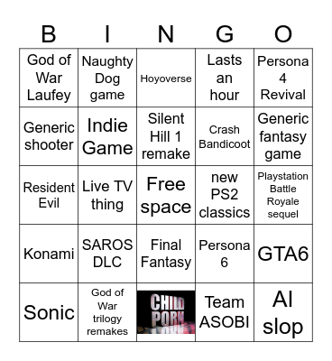 State of Play 09/03/26 Bingo Card