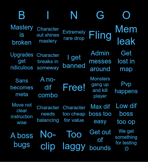 Shattered Reset bingo Card