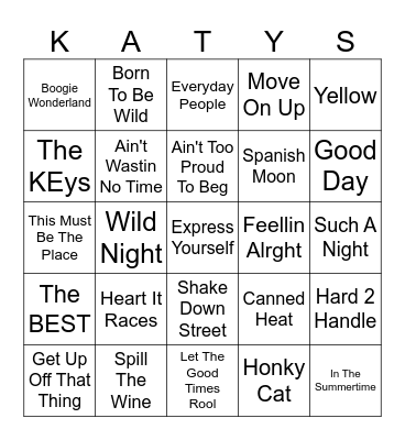 Born 2 Be Wild Bingo Card